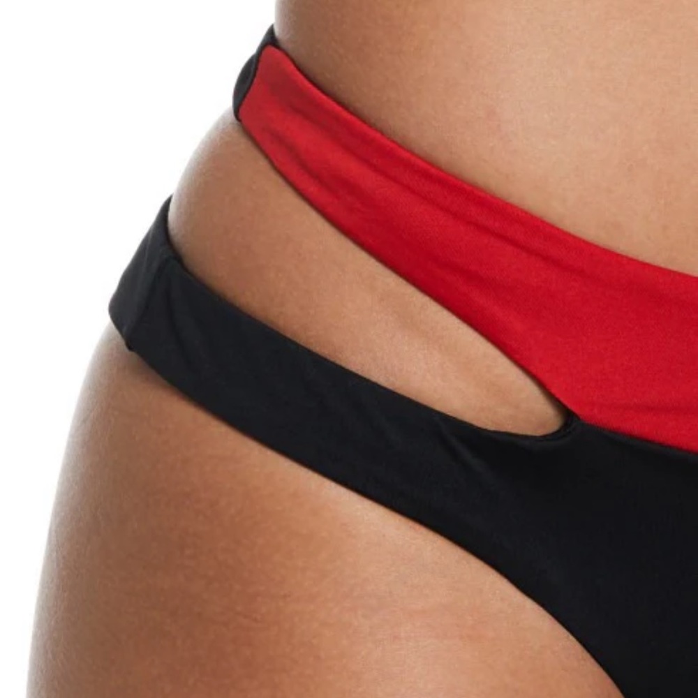 Nike Small Bottoms Bikini Swoosh Block Asymmetrical Icon Sneakerkini Black NWT - Picture 5 of 10